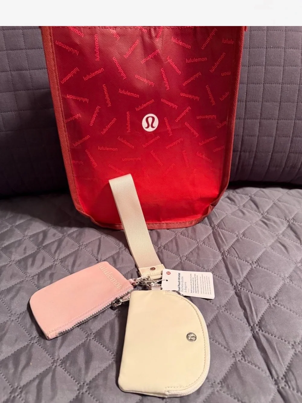 Lululemon Dual Pouch Wristlet  in Pink Haze & Light Ivory